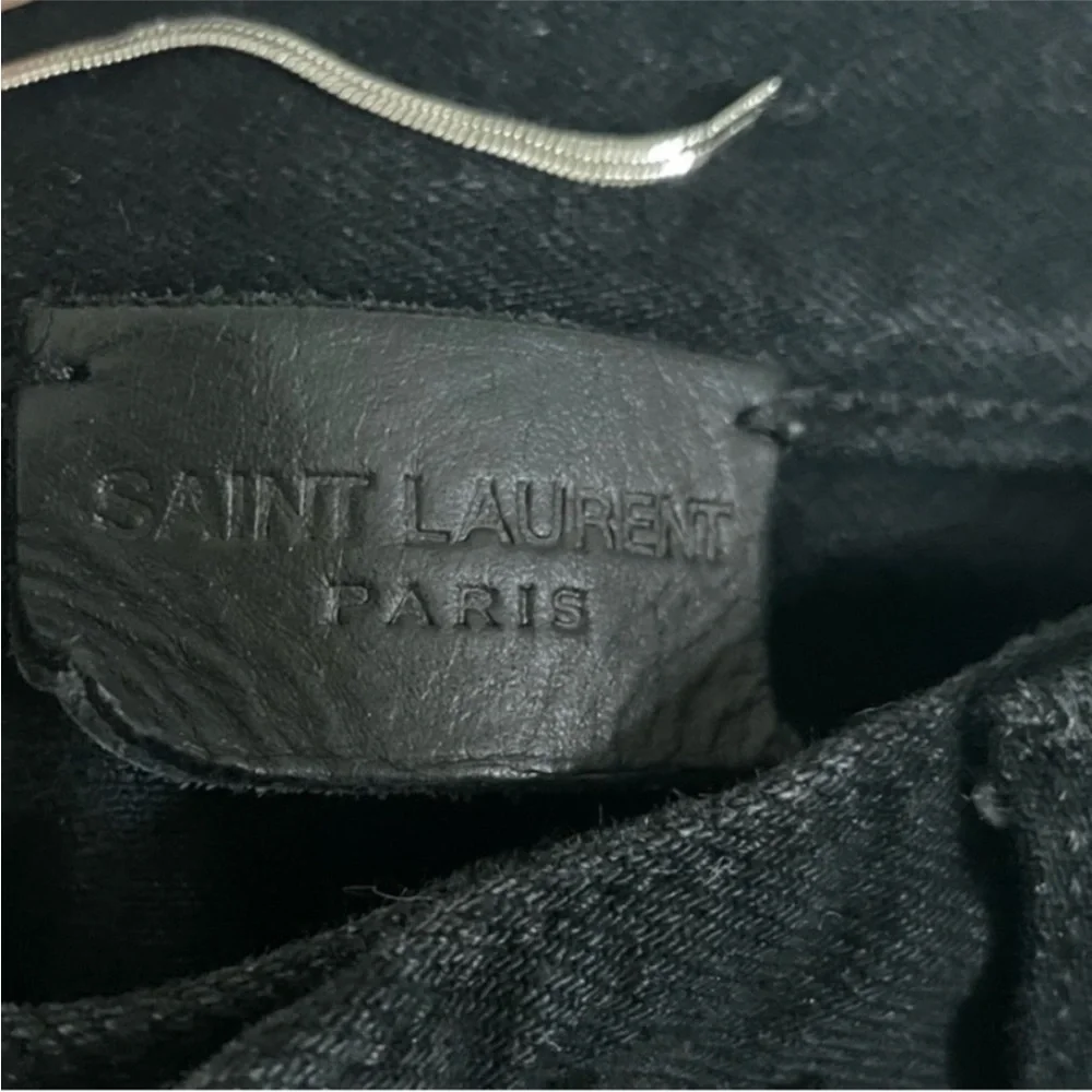 SAINT LAURENT D18 size 34 jeans slim fit skinny distressed black YSL YVES